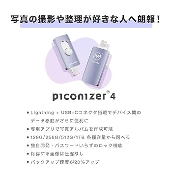 Amazon.co.jp: ピコナイザー Piconizer4 iPhone USBメモリ 写真